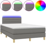ΚΡΕΒΑΤΙ BOXSPRING ΜΕ ΣΤΡΩΜΑ & LED ΣΚ.ΓΚΡΙ 120X200 ΕΚ ΥΦΑΣΜΑΤΙΝΟ 3133782