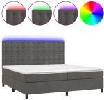 ΚΡΕΒΑΤΙ BOXSPRING ΜΕ ΣΤΡΩΜΑ & LED ΣΚ. ΓΚΡΙ 200X200ΕΚ. ΒΕΛΟΥΔΙΝΟ 3136384