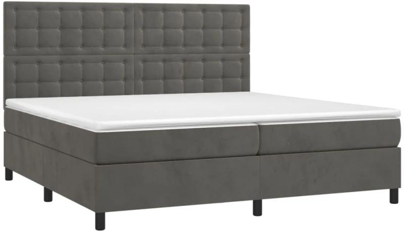 ΚΡΕΒΑΤΙ BOXSPRING ΜΕ ΣΤΡΩΜΑ & LED ΣΚ. ΓΚΡΙ 200X200ΕΚ. ΒΕΛΟΥΔΙΝΟ 3136384