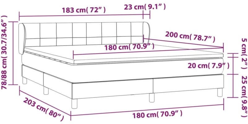 ΚΡΕΒΑΤΙ BOXSPRING ΜΕ ΣΤΡΩΜΑ ΑΝΟΙΧΤΟ ΓΚΡΙ 180X200 ΕΚ. ΥΦΑΣΜΑΤΙΝΟ 3126821