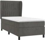 ΚΡΕΒΑΤΙ BOXSPRING ΜΕ ΣΤΡΩΜΑ ΣΚΟΥΡΟ ΓΚΡΙ 90X190 ΕΚ. ΒΕΛΟΥΔΙΝΟ 3129304