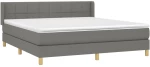 ΚΡΕΒΑΤΙ BOXSPRING ΜΕ ΣΤΡΩΜΑ ΣΚΟΥΡΟ ΓΚΡΙ 180X200 ΕΚ ΥΦΑΣΜΑΤΙΝ 3130290