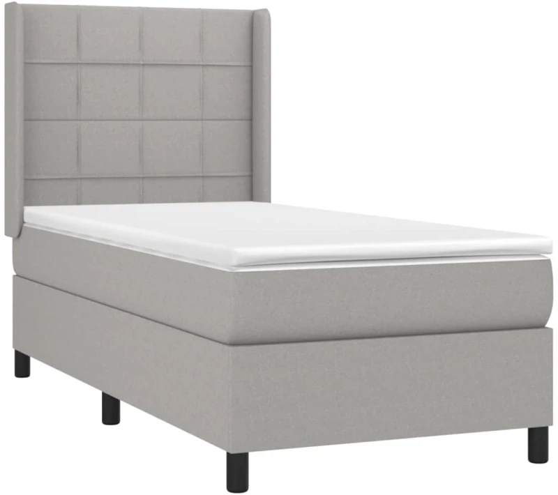 ΚΡΕΒΑΤΙ BOXSPRING ΜΕ ΣΤΡΩΜΑ ΑΝΟΙΧΤΟ ΓΚΡΙ 90X200 ΕΚ. ΥΦΑΣΜΑΤΙΝΟ 3131401