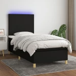 ΚΡΕΒΑΤΙ BOXSPRING ΜΕ ΣΤΡΩΜΑ & LED ΜΑΥΡΟ 100X200 ΕΚ. ΥΦΑΣΜΑΤΙΝΟ 3135255