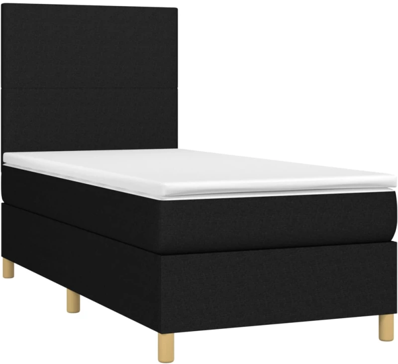ΚΡΕΒΑΤΙ BOXSPRING ΜΕ ΣΤΡΩΜΑ & LED ΜΑΥΡΟ 100X200 ΕΚ. ΥΦΑΣΜΑΤΙΝΟ 3135255