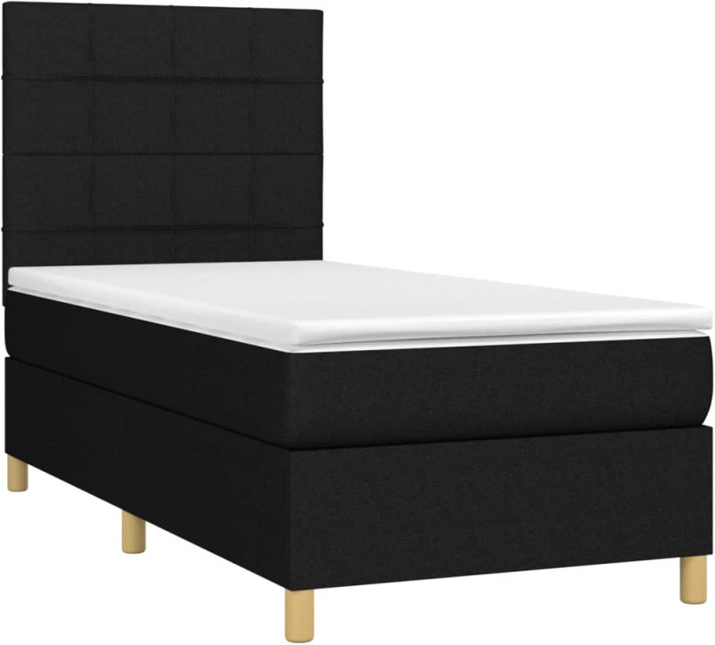 ΚΡΕΒΑΤΙ BOXSPRING ΜΕ ΣΤΡΩΜΑ & LED ΜΑΥΡΟ 100X200 ΕΚ. ΥΦΑΣΜΑΤΙΝΟ 3135415