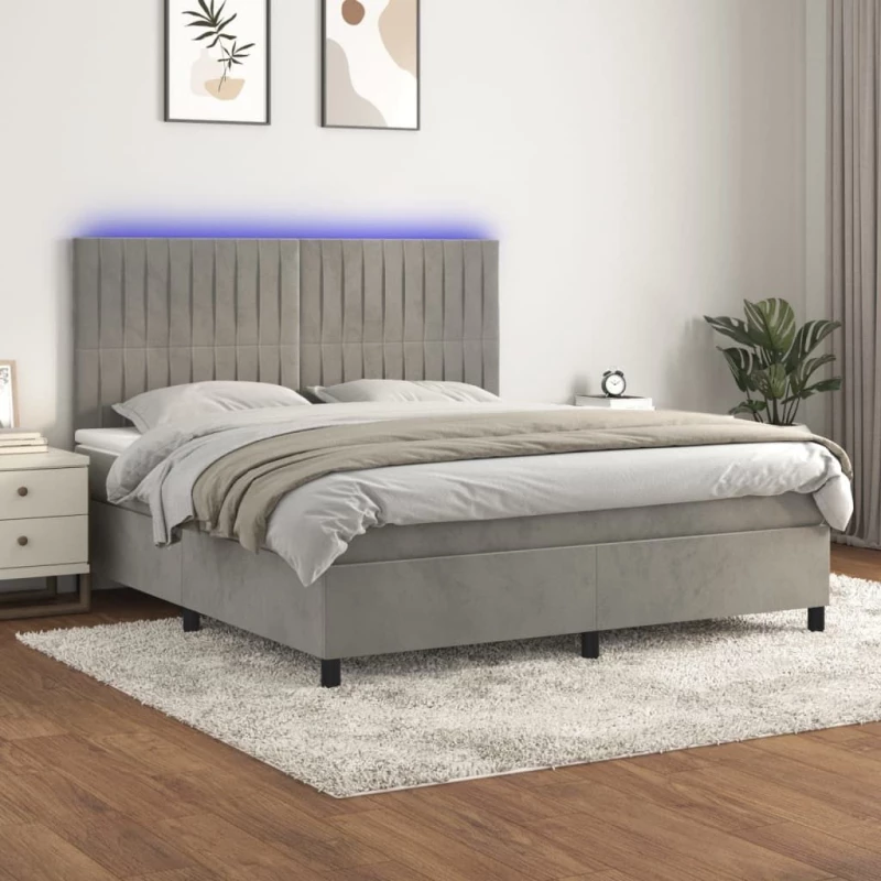 ΚΡΕΒΑΤΙ BOXSPRING ΜΕ ΣΤΡΩΜΑ & LED ΑΝ.ΓΚΡΙ 180X200 ΕΚ. ΒΕΛΟΥΔΙΝΟ 3136257