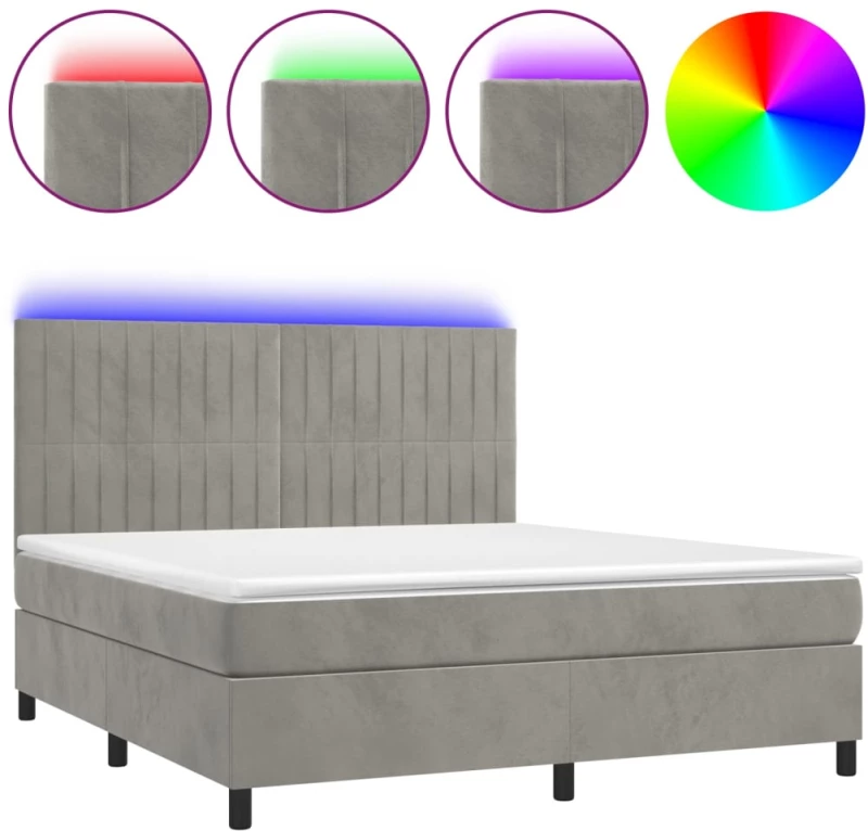 ΚΡΕΒΑΤΙ BOXSPRING ΜΕ ΣΤΡΩΜΑ & LED ΑΝ.ΓΚΡΙ 180X200 ΕΚ. ΒΕΛΟΥΔΙΝΟ 3136257