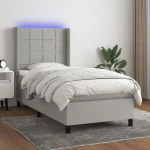 ΚΡΕΒΑΤΙ BOXSPRING ΜΕ ΣΤΡΩΜΑ & LED ΑΝ.ΓΚΡΙ 90X200 ΕΚ. ΥΦΑΣΜΑΤΙΝΟ 3138285