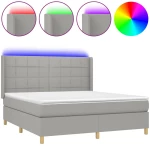 ΚΡΕΒΑΤΙ BOXSPRING ΜΕ ΣΤΡΩΜΑ & LED ΑΝ.ΓΚΡΙ 180X200ΕΚ. ΥΦΑΣΜΑΤΙΝΟ 3138893