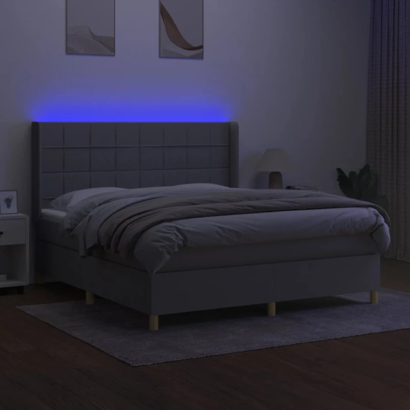 ΚΡΕΒΑΤΙ BOXSPRING ΜΕ ΣΤΡΩΜΑ & LED ΑΝ.ΓΚΡΙ 180X200ΕΚ. ΥΦΑΣΜΑΤΙΝΟ 3138893
