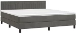 ΚΡΕΒΑΤΙ BOXSPRING ΜΕ ΣΤΡΩΜΑ ΣΚΟΥΡΟ ΓΚΡΙ 180X200 ΕΚ. ΒΕΛΟΥΔΙΝΟ 3141438