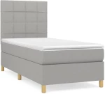 ΚΡΕΒΑΤΙ BOXSPRING ΜΕ ΣΤΡΩΜΑ ΑΝΟΙΧΤΟ ΓΚΡΙ 90X200 ΕΚ. ΥΦΑΣΜΑΤΙΝΟ 3142305