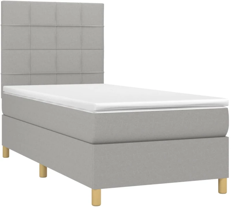 ΚΡΕΒΑΤΙ BOXSPRING ΜΕ ΣΤΡΩΜΑ ΑΝΟΙΧΤΟ ΓΚΡΙ 90X200 ΕΚ. ΥΦΑΣΜΑΤΙΝΟ 3142305