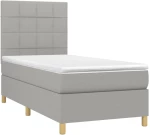 ΚΡΕΒΑΤΙ BOXSPRING ΜΕ ΣΤΡΩΜΑ ΑΝΟΙΧΤΟ ΓΚΡΙ 90X200 ΕΚ. ΥΦΑΣΜΑΤΙΝΟ 3142305