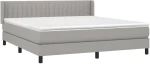 ΚΡΕΒΑΤΙ BOXSPRING ΜΕ ΣΤΡΩΜΑ ΑΝΟΙΧΤΟ ΓΚΡΙ 180X200 ΕΚ. ΥΦΑΣΜΑΤΙΝΟ 3129889