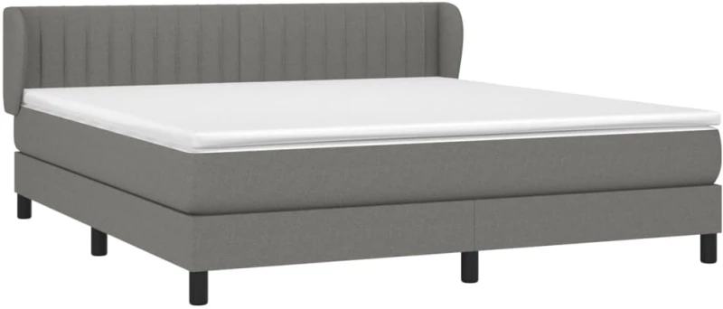 ΚΡΕΒΑΤΙ BOXSPRING ΜΕ ΣΤΡΩΜΑ ΣΚΟΥΡΟ ΓΚΡΙ 180X200 ΕΚ ΥΦΑΣΜΑΤΙΝ 3126422