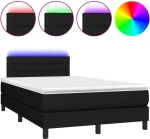 ΚΡΕΒΑΤΙ BOXSPRING ΜΕ ΣΤΡΩΜΑ & LED ΜΑΥΡΟ 120X200 ΕΚ. ΥΦΑΣΜΑΤΙΝΟ 3133223