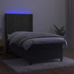 ΚΡΕΒΑΤΙ BOXSPRING ΜΕ ΣΤΡΩΜΑ & LED ΣΚ. ΓΚΡΙ 100X200ΕΚ. ΒΕΛΟΥΔΙΝΟ 3139668