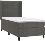 ΚΡΕΒΑΤΙ BOXSPRING ΜΕ ΣΤΡΩΜΑ & LED ΣΚ. ΓΚΡΙ 100X200ΕΚ. ΒΕΛΟΥΔΙΝΟ 3139668