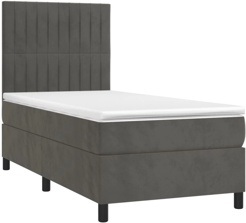 ΚΡΕΒΑΤΙ BOXSPRING ΜΕ ΣΤΡΩΜΑ & LED ΣΚ. ΓΚΡΙ 100X200ΕΚ. ΒΕΛΟΥΔΙΝΟ 3136228