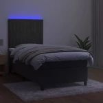 ΚΡΕΒΑΤΙ BOXSPRING ΜΕ ΣΤΡΩΜΑ & LED ΣΚ. ΓΚΡΙ 100X200ΕΚ. ΒΕΛΟΥΔΙΝΟ 3136228