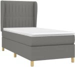 ΚΡΕΒΑΤΙ BOXSPRING ΜΕ ΣΤΡΩΜΑ ΣΚΟΥΡΟ ΓΚΡΙ 90X190 ΕΚ. ΥΦΑΣΜΑΤΙΝΟ 3128646