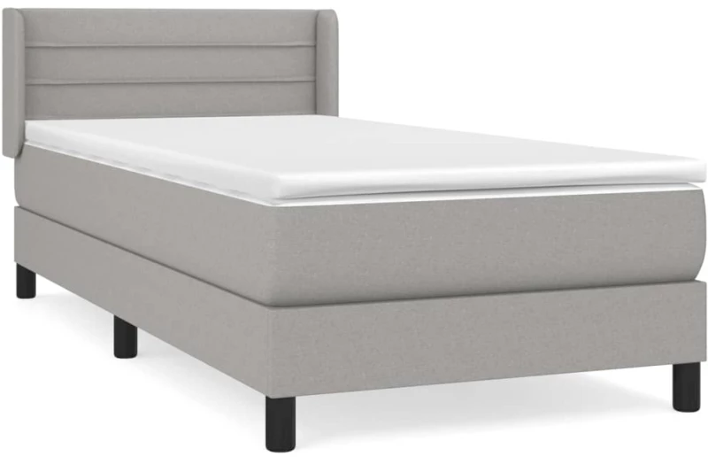 ΚΡΕΒΑΤΙ BOXSPRING ΜΕ ΣΤΡΩΜΑ ΑΝΟΙΧΤΟ ΓΚΡΙ 80X200 ΕΚ. ΥΦΑΣΜΑΤΙΝΟ 3129745