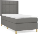 ΚΡΕΒΑΤΙ BOXSPRING ΜΕ ΣΤΡΩΜΑ ΣΚΟΥΡΟ ΓΚΡΙ 90X190 ΕΚ. ΥΦΑΣΜΑΤΙΝΟ 3131954