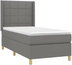 ΚΡΕΒΑΤΙ BOXSPRING ΜΕ ΣΤΡΩΜΑ ΣΚΟΥΡΟ ΓΚΡΙ 90X190 ΕΚ. ΥΦΑΣΜΑΤΙΝΟ 3131954