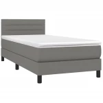 ΚΡΕΒΑΤΙ BOXSPRING ΜΕ ΣΤΡΩΜΑ & LED ΣΚ.ΓΚΡΙ 80X200 ΕΚ. ΥΦΑΣΜΑΤΙΝΟ 3133190