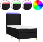 ΚΡΕΒΑΤΙ BOXSPRING ΜΕ ΣΤΡΩΜΑ & LED ΜΑΥΡΟ 100X200 ΕΚ. ΥΦΑΣΜΑΤΙΝΟ 3138695