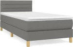 ΚΡΕΒΑΤΙ BOXSPRING ΜΕ ΣΤΡΩΜΑ ΣΚΟΥΡΟ ΓΚΡΙ 80X200 ΕΚ. ΥΦΑΣΜΑΤΙΝΟ 3140650
