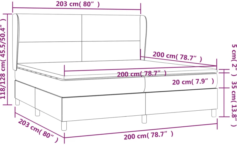 ΚΡΕΒΑΤΙ BOXSPRING ΜΕ ΣΤΡΩΜΑ ΑΝΟΙΧΤΟ ΓΚΡΙ 200X200 ΕΚ. ΒΕΛΟΥΔΙΝΟ 3129111