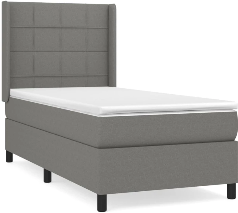 ΚΡΕΒΑΤΙ BOXSPRING ΜΕ ΣΤΡΩΜΑ ΣΚΟΥΡΟ ΓΚΡΙ 90X200 ΕΚ. ΥΦΑΣΜΑΤΙΝΟ 3131402