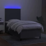 ΚΡΕΒΑΤΙ BOXSPRING ΜΕ ΣΤΡΩΜΑ & LED ΣΚ.ΓΚΡΙ 100X200 ΕΚ ΥΦΑΣΜΑΤΙΝΟ 3134694
