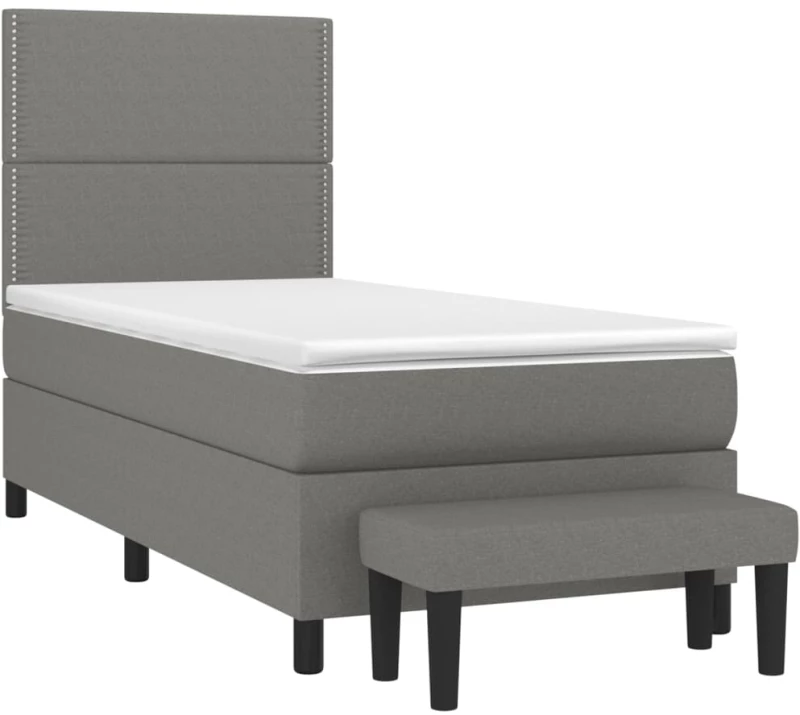 ΚΡΕΒΑΤΙ BOXSPRING ΜΕ ΣΤΡΩΜΑ ΣΚΟΥΡΟ ΓΚΡΙ 100X200 ΕΚ. ΥΦΑΣΜΑΤΙΝΟ 3136494
