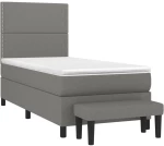 ΚΡΕΒΑΤΙ BOXSPRING ΜΕ ΣΤΡΩΜΑ ΣΚΟΥΡΟ ΓΚΡΙ 100X200 ΕΚ. ΥΦΑΣΜΑΤΙΝΟ 3136494