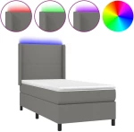 ΚΡΕΒΑΤΙ BOXSPRING ΜΕ ΣΤΡΩΜΑ & LED ΣΚ.ΓΚΡΙ 100X200 ΕΚ ΥΦΑΣΜΑΤΙΝΟ 3138134