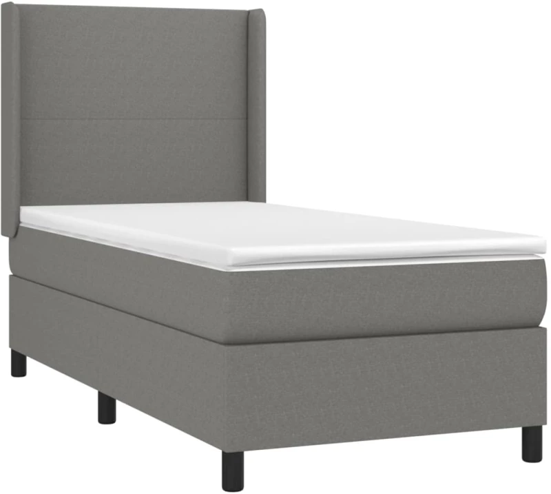 ΚΡΕΒΑΤΙ BOXSPRING ΜΕ ΣΤΡΩΜΑ & LED ΣΚ.ΓΚΡΙ 100X200 ΕΚ ΥΦΑΣΜΑΤΙΝΟ 3138134