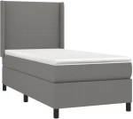 ΚΡΕΒΑΤΙ BOXSPRING ΜΕ ΣΤΡΩΜΑ & LED ΣΚ.ΓΚΡΙ 100X200 ΕΚ ΥΦΑΣΜΑΤΙΝΟ 3138134