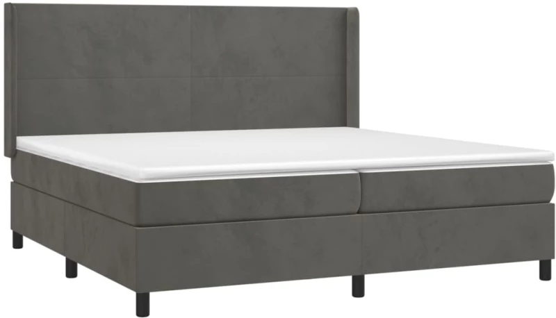 ΚΡΕΒΑΤΙ BOXSPRING ΜΕ ΣΤΡΩΜΑ & LED ΣΚ. ΓΚΡΙ 200X200ΕΚ. ΒΕΛΟΥΔΙΝΟ 3139464