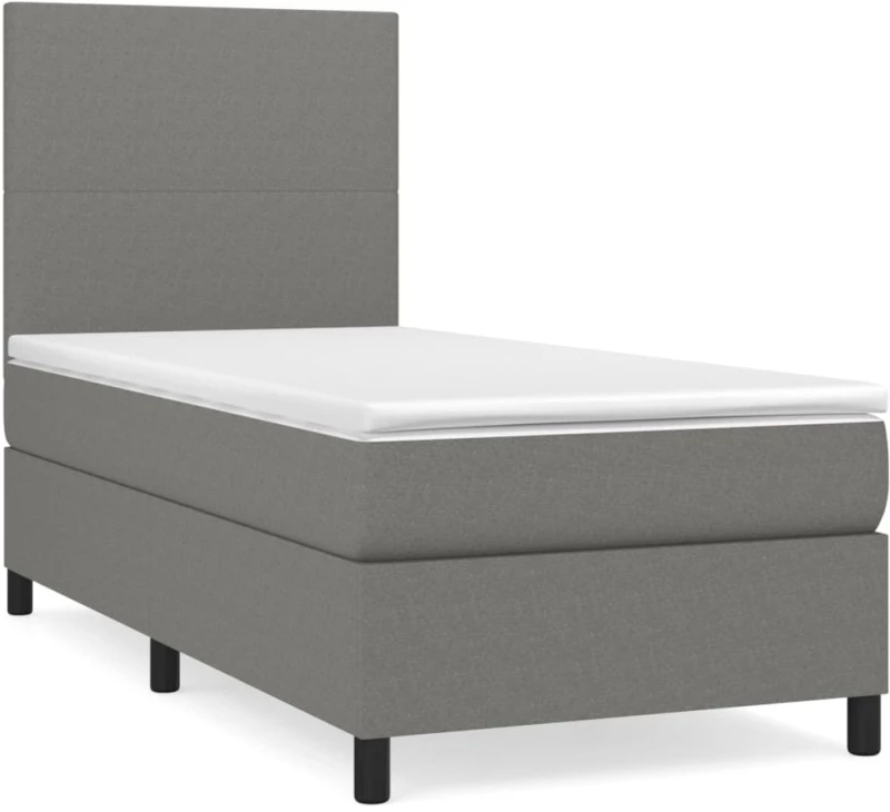ΚΡΕΒΑΤΙ BOXSPRING ΜΕ ΣΤΡΩΜΑ ΣΚΟΥΡΟ ΓΚΡΙ 100X200 ΕΚ. ΥΦΑΣΜΑΤΙΝΟ 3141594