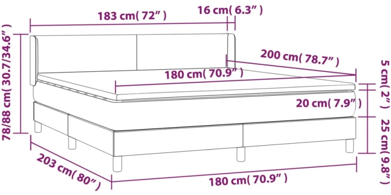 ΚΡΕΒΑΤΙ BOXSPRING ΜΕ ΣΤΡΩΜΑ ΑΝΟΙΧΤΟ ΓΚΡΙ 180X200 ΕΚ. ΥΦΑΣΜΑΤΙΝΟ 3129569