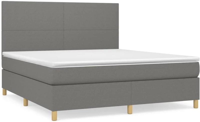 ΚΡΕΒΑΤΙ BOXSPRING ΜΕ ΣΤΡΩΜΑ ΣΚΟΥΡΟ ΓΚΡΙ 180X200 ΕΚ ΥΦΑΣΜΑΤΙΝ 3142194