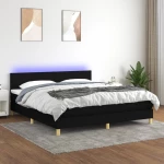 ΚΡΕΒΑΤΙ BOXSPRING ΜΕ ΣΤΡΩΜΑ & LED ΜΑΥΡΟ 180X200 ΕΚ. ΥΦΑΣΜΑΤΙΝΟ 3133575