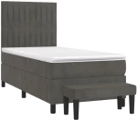 ΚΡΕΒΑΤΙ BOXSPRING ΜΕ ΣΤΡΩΜΑ ΣΚΟΥΡΟ ΓΚΡΙ 80X200 ΕΚ. ΒΕΛΟΥΔΙΝΟ 3137930