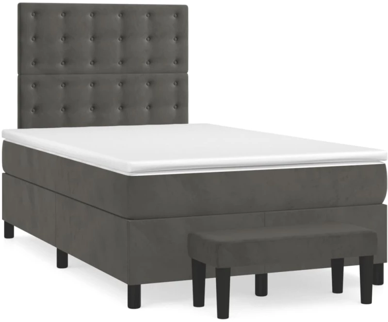 ΚΡΕΒΑΤΙ BOXSPRING ΜΕ ΣΤΡΩΜΑ ΣΚΟΥΡΟ ΓΚΡΙ 120X200 ΕΚ. ΒΕΛΟΥΔΙΝΟ 3138074
