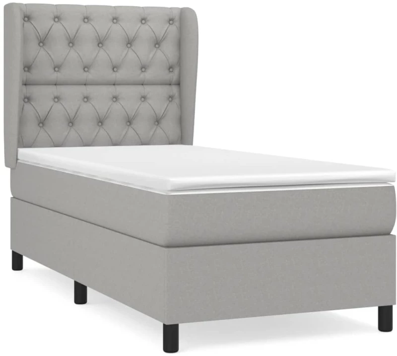 ΚΡΕΒΑΤΙ BOXSPRING ΜΕ ΣΤΡΩΜΑ ΑΝΟΙΧΤΟ ΓΚΡΙ 80X200 ΕΚ. ΥΦΑΣΜΑΤΙΝΟ 3128157
