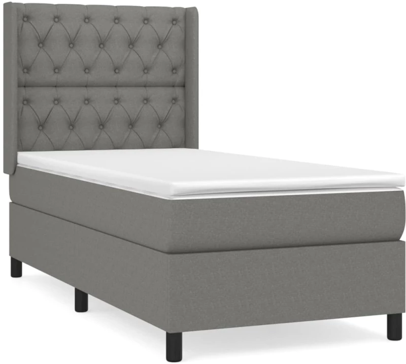 ΚΡΕΒΑΤΙ BOXSPRING ΜΕ ΣΤΡΩΜΑ ΣΚΟΥΡΟ ΓΚΡΙ 80X200 ΕΚ. ΥΦΑΣΜΑΤΙΝΟ 3131626